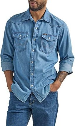 Wrangler Męska kultowa koszula dżinsowa o regularnym kroju, XL