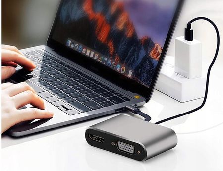 ADAPTER PRZEJŚCIÓWKA USB-C DO HDMI 4K VGA HUB USB 3.0 USB-C POWER DELIVERY - zdjęcie 5