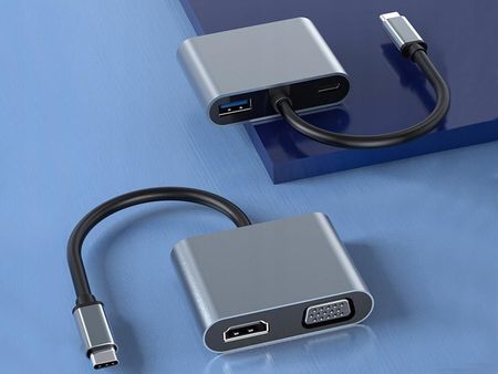 ADAPTER PRZEJŚCIÓWKA USB-C DO HDMI 4K VGA HUB USB 3.0 USB-C POWER DELIVERY - zdjęcie 3