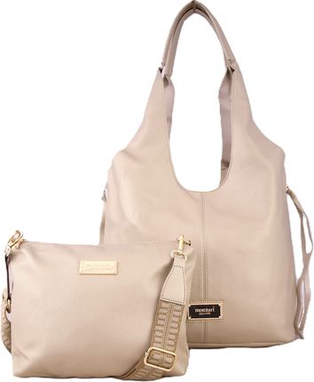 Monnari Torebka damska Shopper Listonoszka Model 2w1 Kolekcja Premium Złota