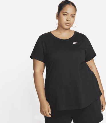 T-shirt damski Nike Sportswear Club Essentials (duże rozmiary) - Czerń