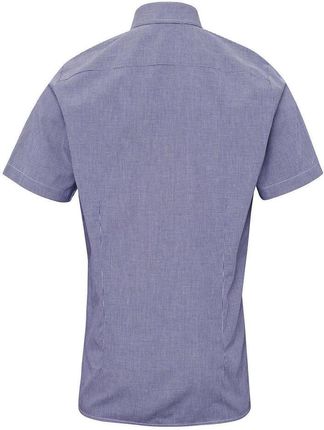 Męska Bawełniana Koszula Z Krótkim Rękawem W Kratkę Micro Gingham - zdjęcie 2
