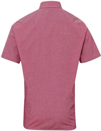 Męska Bawełniana Koszula Z Krótkim Rękawem W Kratkę Micro Gingham - zdjęcie 2