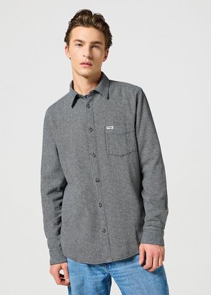 WRANGLER MESKA KOSZULA 1 PKT FLANNEL SHIRT GREY BLACK 112357253