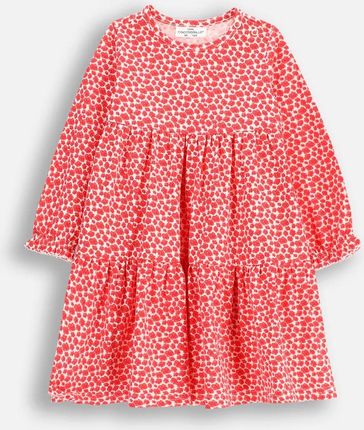 Sukienka dzianinowa wielokolorowa rozkloszowana z nadrukiem na całości