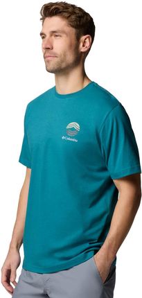 Koszulka męska - t-shirt Columbia Kettle River Outdoor Tee 2120411364 Zielony - zdjęcie 2