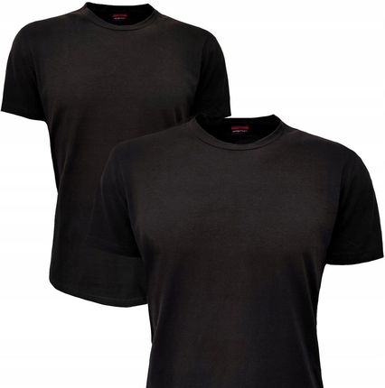T SHIRT MĘSKI-KOSZULKA Z KRÓTKIM RĘKAWEM BAWEŁNIANA CZARNA XXL