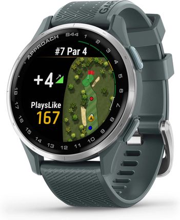 Garmin Approach S44 Srebrny z paskiem w kolorze Szarym
