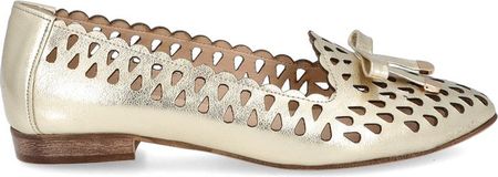 Ażurowe skórzane balerinki - BOCCATO 010.610 ZŁOTE