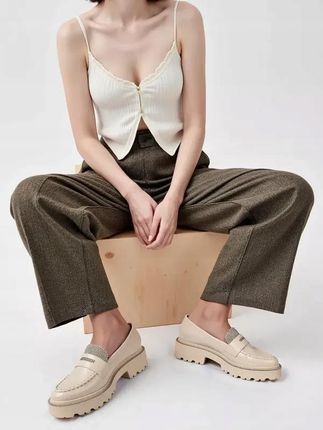 Damskie Lakierowane Mokasyny LUCENTE BEIGE 40 - zdjęcie 2