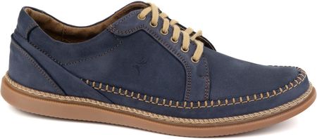 Buty Męskie Skórzane Casual Model 313GT granatowe