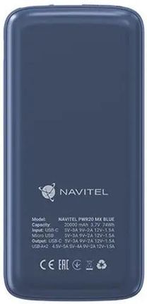 Navitel Pwr20 Mx 20000Mah 22 5W Niebieski - zdjęcie 5