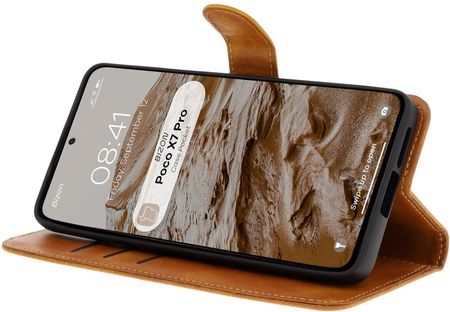 Bizon Etui Z Klapką Case Pocket Do Xiaomi Poco X7 Pro Brązowe - zdjęcie 2