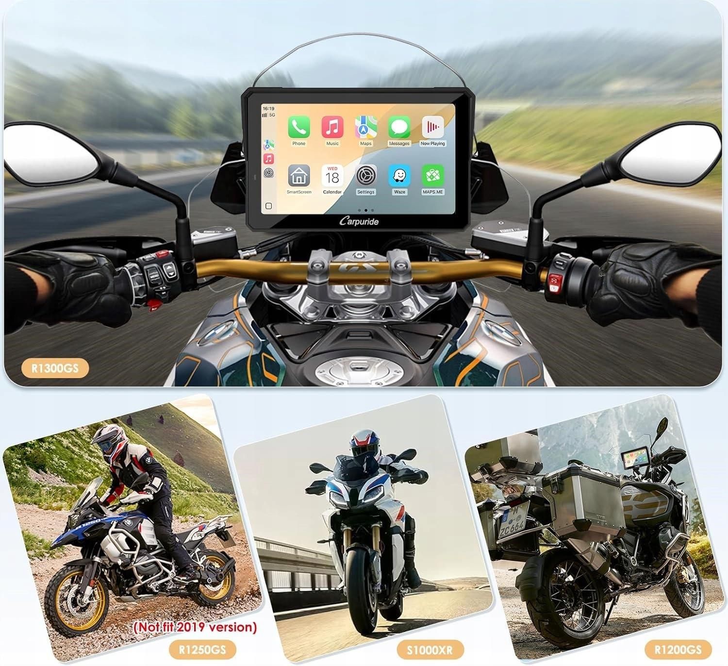 carpuride 702B　BMW スマートモニター　R1200GS BMWバイクにポン付けOK！Carpuride 702B Proでどんなバイクも
