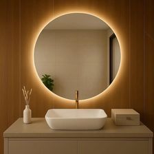 Zdjęcie Smartwoods Lustro LED Okrągłe bez Ramy 100 cm Neutralna (5438) - Sławno