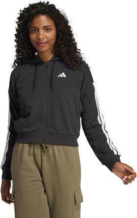 Bluza z kapturem damska adidas ESSENTIALS 3-STRIPES czarna JE0052