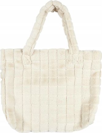 Torba shopper futrzana kremowa