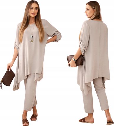 Fango komplet damski z naszyjnikiem: Tunika i luźne spodnie