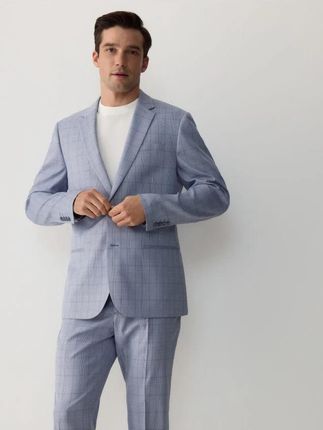 Reserved - Marynarka slim fit w kratę - niebieski