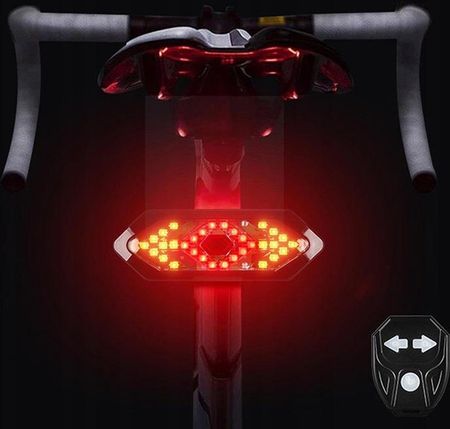 Lampka Rowerowa Led Usb Tylna Z Kierunkowskazem + Pilot - zdjęcie 2