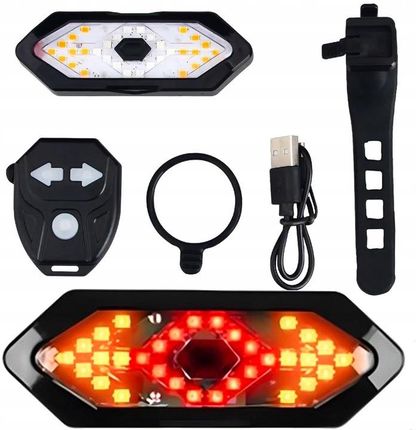 Lampka Rowerowa Led Usb Tylna Z Kierunkowskazem + Pilot - zdjęcie 4