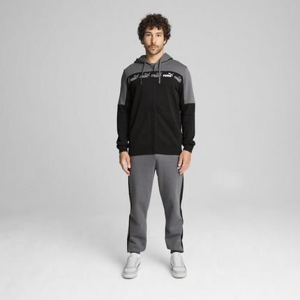Puma Męska Rozpinana Bluza Z Kapturem Around The Block Cool Dark Gray - zdjęcie 2