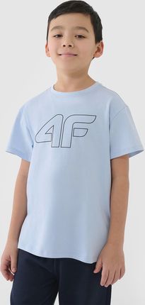4F koszulka bawełniana t-shirt dla chłopca 4FJWSS25TTSHM2325 błękitna