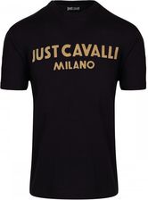 JUST CAVALLI milano męski t-shirt NOWOŚĆ TONAL LOGO BLACK