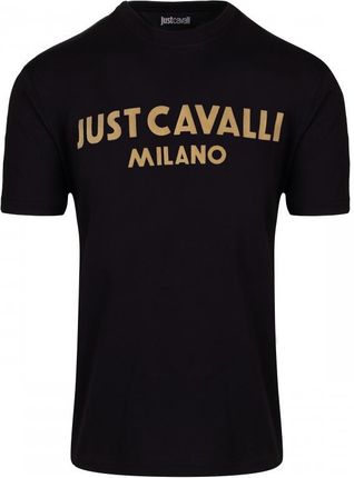 JUST CAVALLI milano męski t-shirt NOWOŚĆ TONAL LOGO BLACK