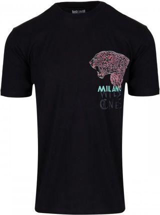 JUST CAVALLI milano męski t-shirt NOWOŚĆ TIGER HEAD BLACK