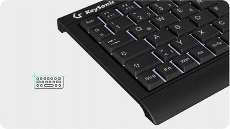 Klawiatura Keysonic KSK-3011ELC Czarny (4250078172970) - zdjęcie 2