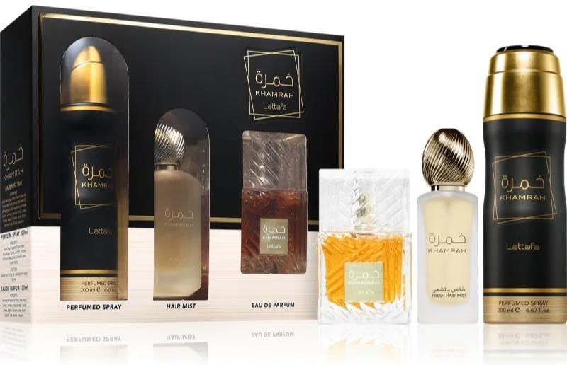 Lattafa Khamrah Edp 100ml 2個セット Zestaw Khamrah + Khamrah Qahwa - Lattafa | 1 zapach drzewny Free