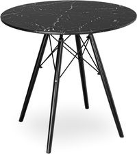 Zdjęcie Stolik okrągły PARIS BLACK DTW 80 cm marmur czarny - Krynica-Zdrój