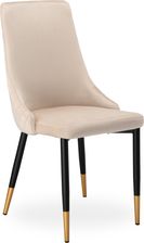 Zdjęcie Krzesło welurowe tapicerowane Vermont Velvet beżowe - Lipsk