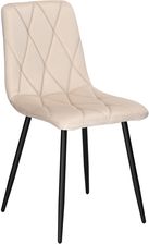 Zdjęcie Krzesło welurowe tapicerowane Madison Velvet beżowe - Mikołów