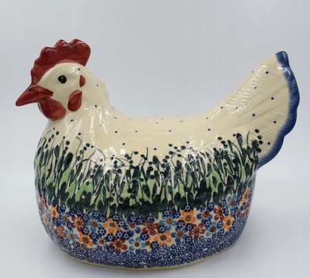 Ceramika Beata Wozniak Kura Ceramiczna Ręcznie Malowana Kolekcja Daisy (KU101)