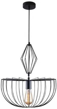 Goldlux Wewnętrzne Lampa Wisząca Sufitowa Okrągła Jasmina Czarna Druciana Ażurowa Vertigo (328380)