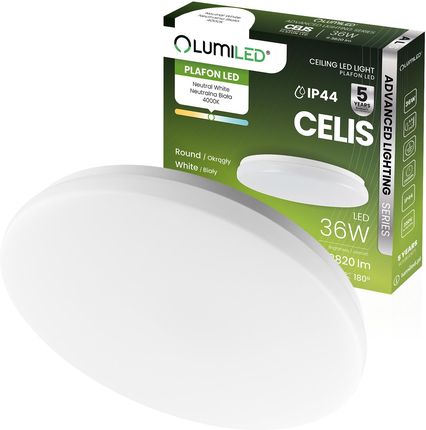 Lumiled Plafon Led Lampa Sufitowa Natynkowa 36W 4000K 3820Lm 106Lm/W Celis Okrągły Ip44 Als