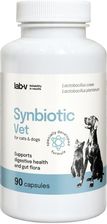 Lab-V Synbiotic Vet Wsparcie Zdrowia Układu Pokarmowego I Mikroflory Jelitowej Dla Psów I Kotów 90kaps.