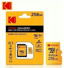 Kodak Nowa Microsd Xc 256Gb Uhs-I U3 V30 A1 Cl 10 4K Ultra Hd Adapter (MICROSDUHSIU3V30A1)