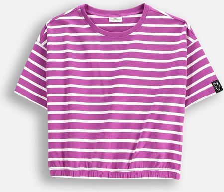 T-shirt z krótkim rękawem fioletowy w paski