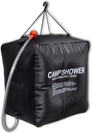 Zakitohome Prysznic Kempingowy Solarny 40L, Czarny 40X40X24Cm