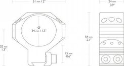 Zdjęcie Hawke Optics Montaż Lunety Tactical Średni 34Mm Dovetail 354243 - Karczew