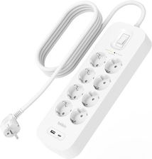 Belkin Listwa Przeciwprzepięciowa Surgeplus 8X Schuko 1Xusb-A 1Xusb-C 900J 2M (ALBLKPF00000018)
