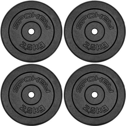 SPOKEY Zestaw Talerzy Obciążenia Żeliwne Na Sztangę 4x 2.5 kg