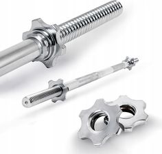 Zdjęcie Gryf prosty 120cm śrubowany stalowy chromowany 30mm z zaciskami - Wyszków