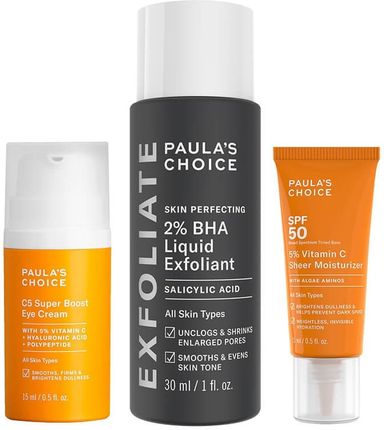 Paulas Choice Vitamin C5 Set ZESTAW Krem nawilżający SPF 50 15 ml + Płyn złuszczający 30 ml + Skoncentrowany krem pod oczy 15 ml