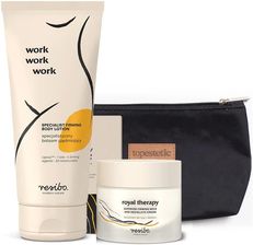 Resibo Royal Therapy + Work Work Work ZESTAW Arcykrem do szyi i dekoltu 50 ml + Balsam ujędrniający 200 ml + Kosmetyczka 1 szt
