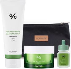 Dr Ceuracle Cleansing Foam + BHA and Matcha Ampoule + Tea Tree Purifine Cream ZESTAW Pianka 150 g + Ampułka 30 ml + Krem 50 g + Kosmetyczka 1 szt