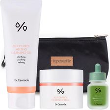 Dr Ceuracle Cleansing Gel + BHA and Matcha Ampoule + 5α Control Clearing Cream ZESTAW Żel 150 ml + Ampułka 30 ml + Krem 50 ml + Kosmetyczka 1 szt